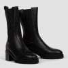 Women Copenhagen Boots | Vitello, Leather Low Chelsea Boots Black