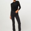 Women Lois Jeans | Gaucho, Mid Waist Flared Fit Jeans Black