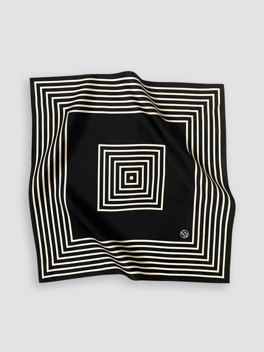 Women Lescarf Scarves | Silk Scarf With Print Black