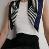 Women Lescarf Scarves | Silk Scarf With Print Dark Blue