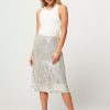 Women Baum und Pferdgarten Skirts | Jolette, Elastic Mesh Sequins Skirt Silver Colour