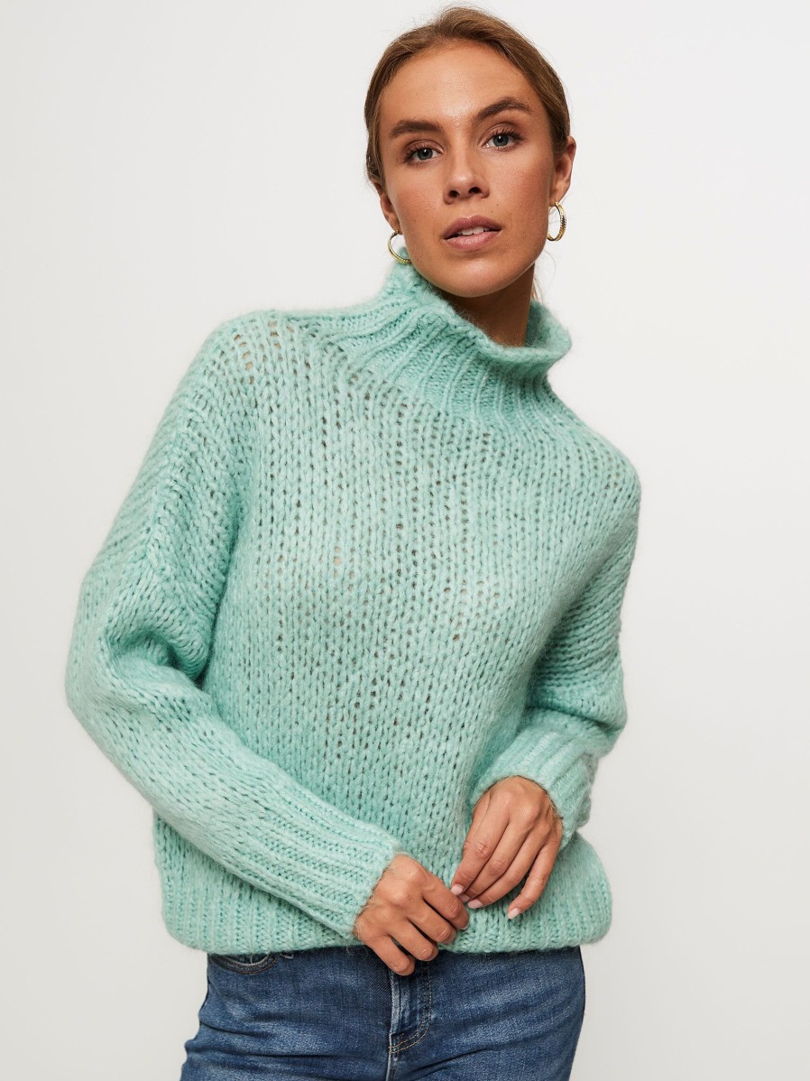 Women Frnch Sweaters And Cardigans | Noah, Mohair Mix Jumper Turquoise