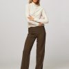 Women Mads Norgaard Pants And Jumpsuits | Sportina Pirla, Viscose Mix Trousers Brown