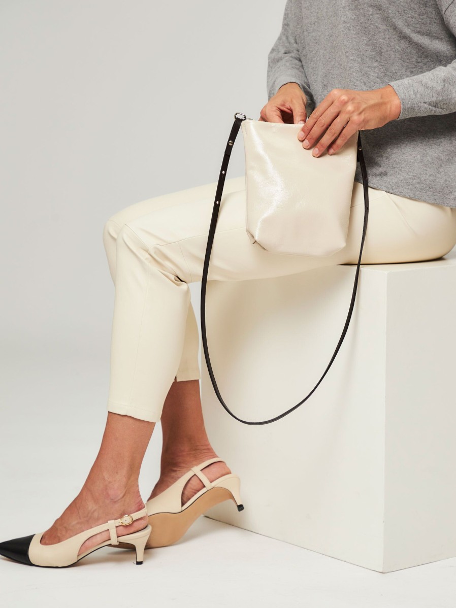 Women Ellen Truijen Bags | All Ways Strapped, Patent Leather Crossbody Bag Ecru