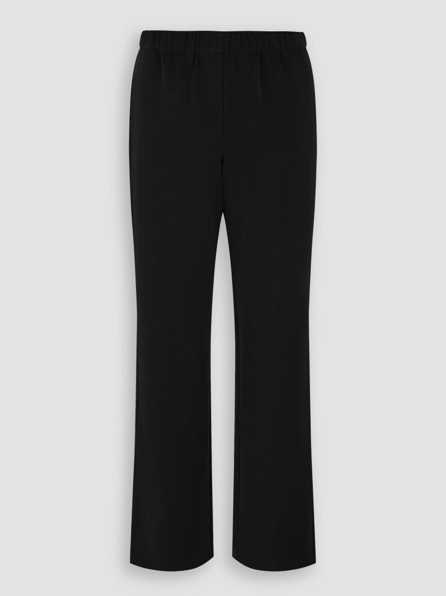 Women Samsoe Samsoe Pants And Jumpsuits | Hoys, Elastisc Cropped Trousers Black