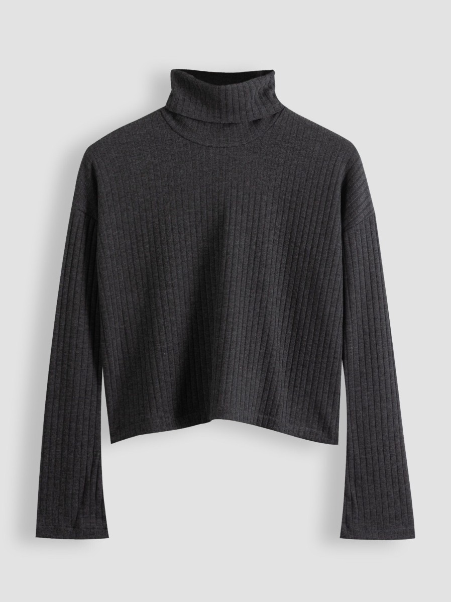 Women Club L’avenir Sweaters And Cardigans | Tove, Viscosemix Melange Turtleneck Grey