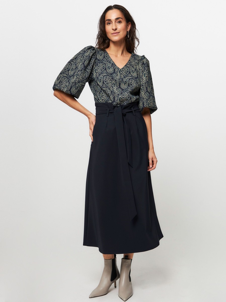 Women Studio Anneloes Skirts | Meggie, Bonded Travel Jersey Skirt Dark Blue