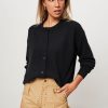 Women American Vintage Sweaters And Cardigans | Damsville, Wool Mix Cardigan Black