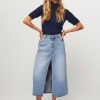 Women Abrand Skirts | Sylvie, Low Waist Denim Skirt Blue