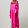 Women Sea Me Happy Dresses And Tunics | Soraya, Woven Shiny Dress Bright Pink