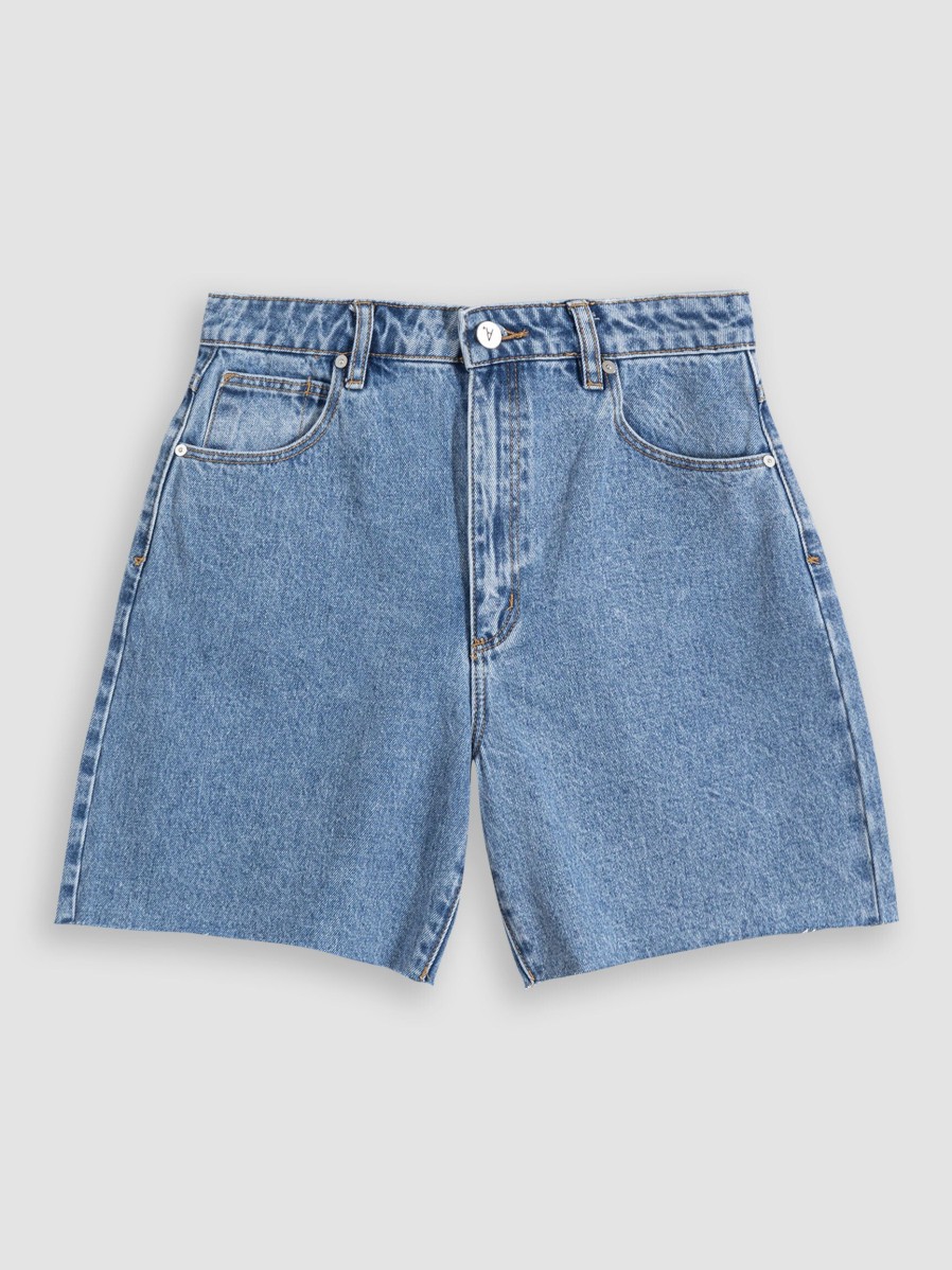 Women Abrand Jeans | Carrie, High Waist Non-Stretch Shorts Blue