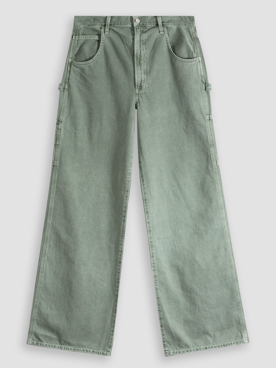 Women Agolde Jeans | Magda, Mid Waist Loose Fit Jeans Green