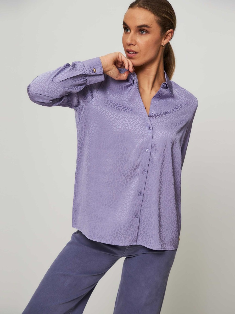 Women Fabienne Chapot Tops And Blouses | Lot, Viscose Blouse With Pattern Lavender