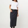 Women Copenhagen Muse Skirts | Viscose Mix Skirt With Pinstripe Dark Grey