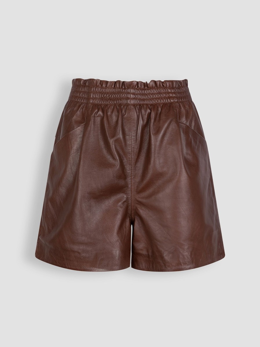 Women Ruby Tuesday Pants And Jumpsuits | Novax, Leather Shorts Brown