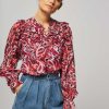 Women Magali Pascal Tops And Blouses | Bernadette, Cotton/Silk Mix Top With Print Pink