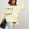 Women Five Paris Sweaters And Cardigans | Cotton Oversized Sweater With Print Yellow