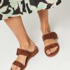 Women Brown Dot. Flip Flops | Ruby, Suede Flip Flops Brown