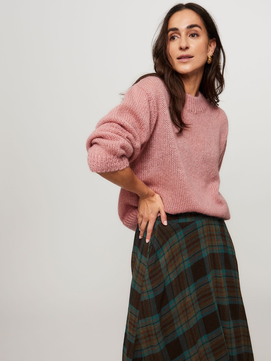 Women Knit-ted Sweaters And Cardigans | Stephanie, Mohair Mix Jumper Dusty Pink