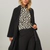 Women Trvl Drss Outerwear | Drape, Woven Travel Coat Black