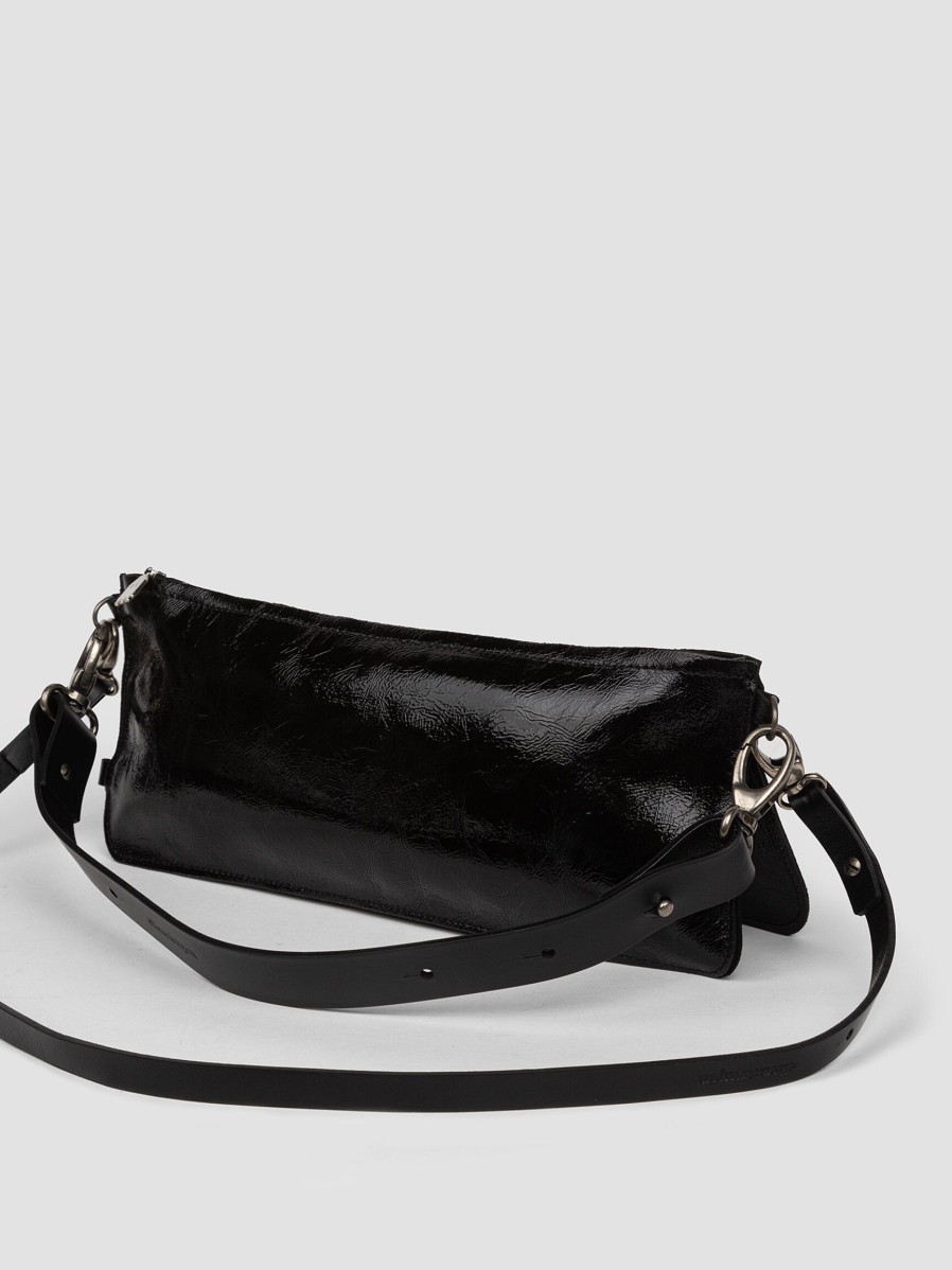 Women Ellen Truijen Bags | Hipster, Patent Leather Shoulder/Crossbody Bag Black