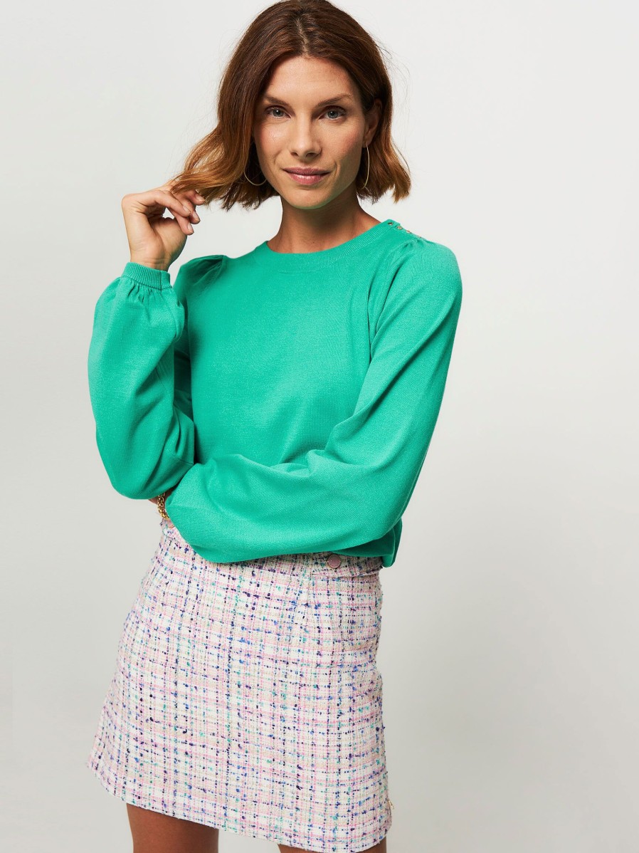 Women Fabienne Chapot Sweaters And Cardigans | Milly, Viscose Mix Jumper Green