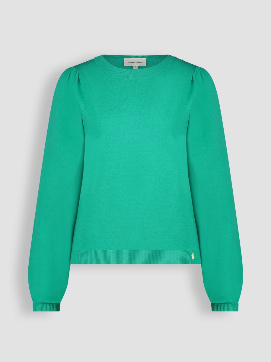 Women Fabienne Chapot Sweaters And Cardigans | Milly, Viscose Mix Jumper Green