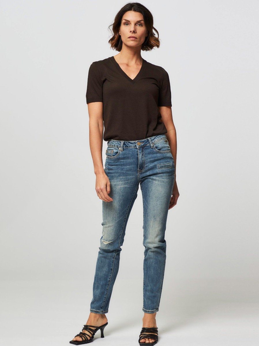 Women Drykorn Tops And Blouses | Nalice, Lyocell Mix Top Dark Brown