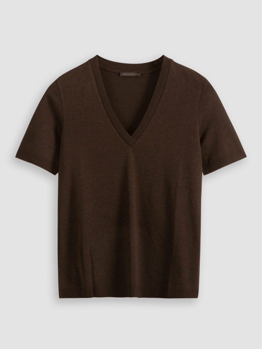 Women Drykorn Tops And Blouses | Nalice, Lyocell Mix Top Dark Brown