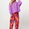 Women Essentiel Antwerp Pants And Jumpsuits | Ebandit, Woven Trousers With Print And Structure Orange