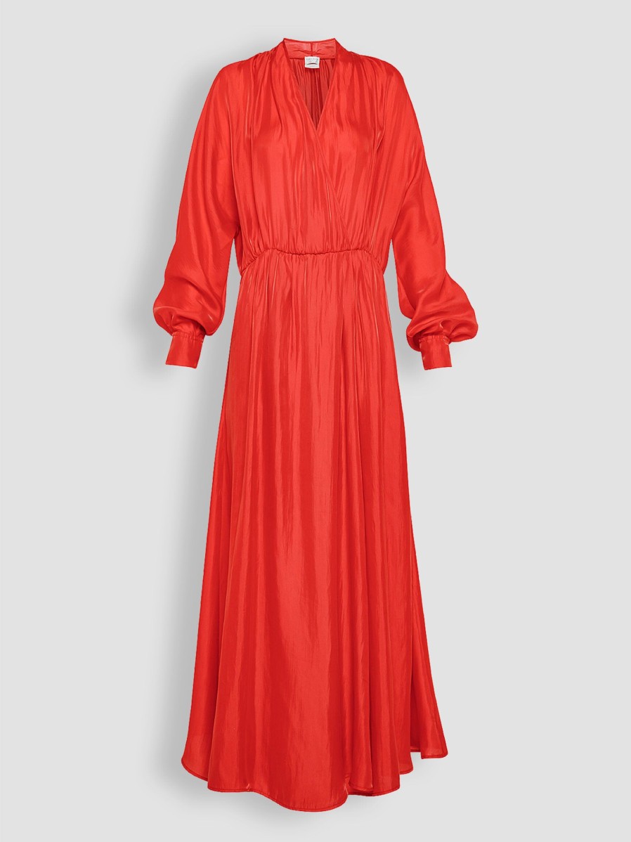 Women forte_forte Dresses And Tunics | Silk Mix Maxi Dress Red