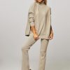 Women Yaya Pants And Jumpsuits | Modal Mix Melange Flared Legging Taupe