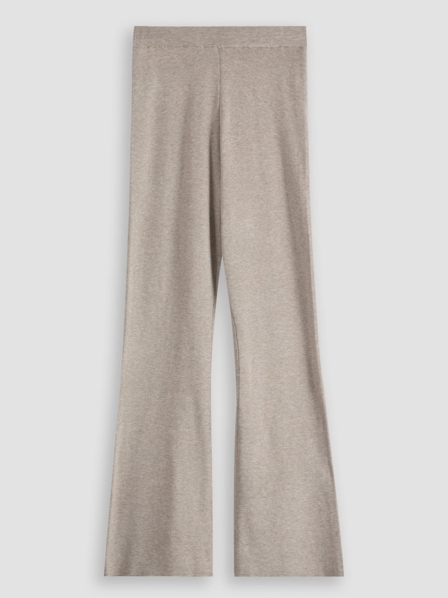 Women Yaya Pants And Jumpsuits | Modal Mix Melange Flared Legging Taupe