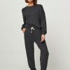 Women American Vintage Pants And Jumpsuits | Hapylife, Cotton Mix Sweat Pants Dark Grey