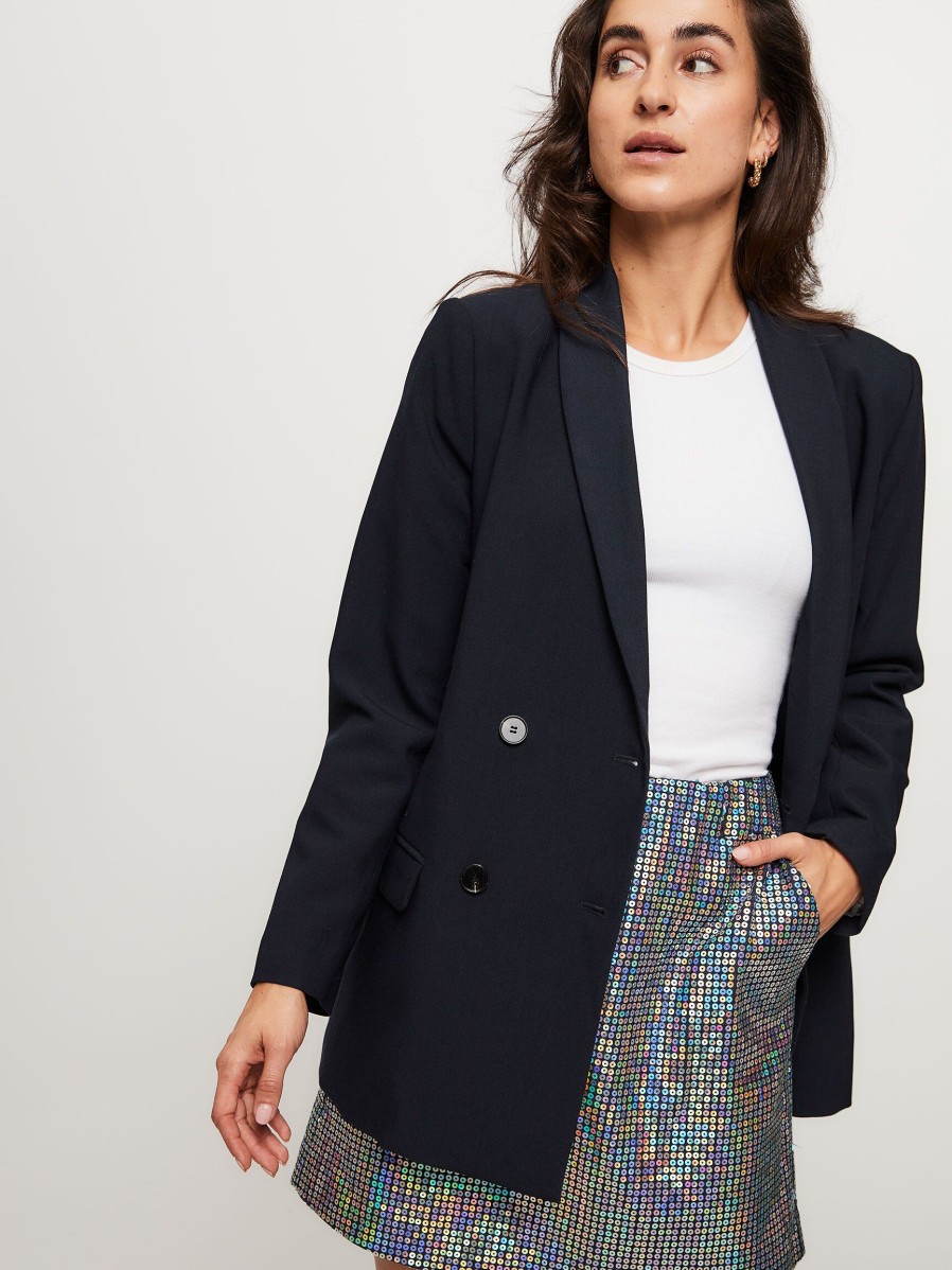 Women Co'Couture Blazers And Jackets | Vola, Viscose Mix Oversized Blazer Dark Blue