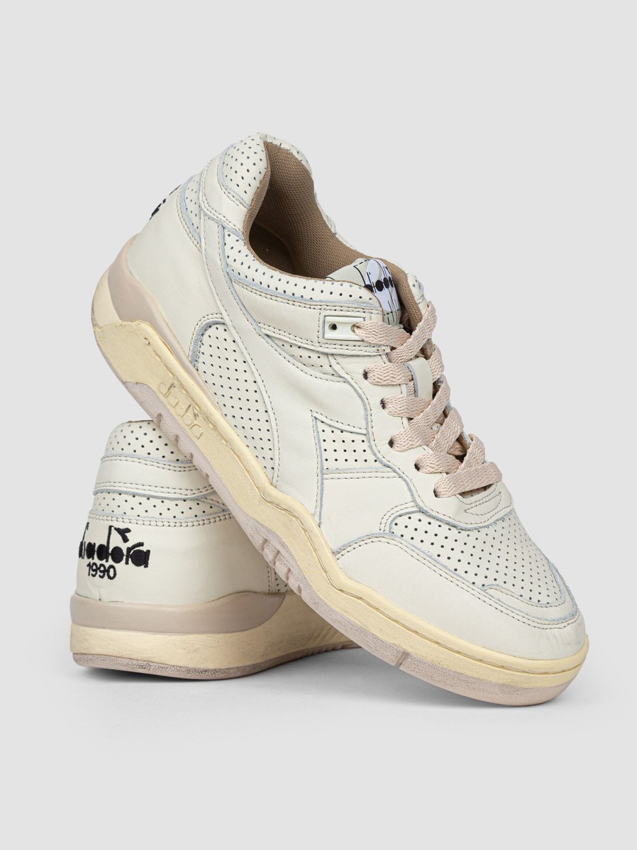 Women Diadora Sneakers | B.560 Apulia Used, Leather Sneakers Ecru