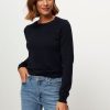 Women Majestic Filatures Sweaters And Cardigans | Cotton Mix Jumper Dark Blue