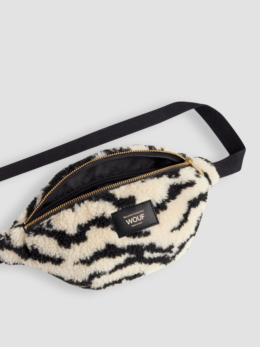 Women Wouf Bags | Arctic, Teddy Shoulderbum Bag With Pattern Off White