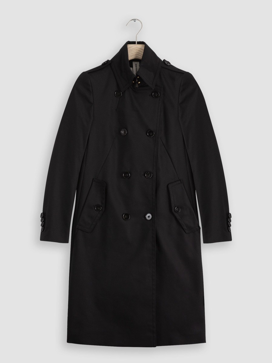 Women Drykorn Outerwear | Harleston, Cotton Mix Coat Black