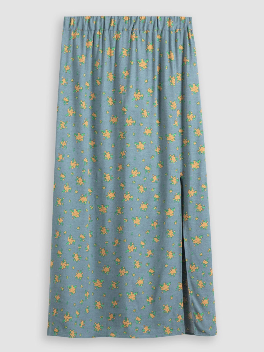 Women Modstrom Skirts | Tucker, Viscose Skirt With Print Bluegrey