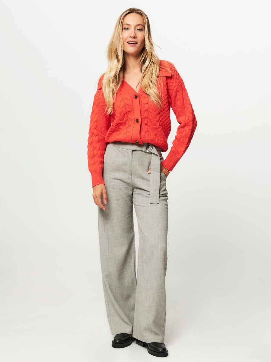 Women Suncoo Pants And Jumpsuits | Jaime, Viscose Mix Melange Trousers Grey