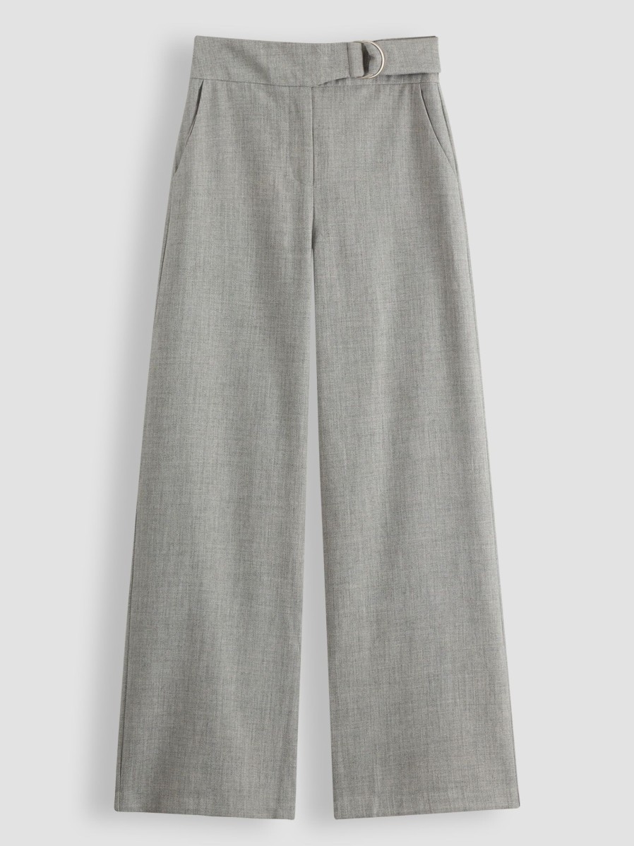 Women Suncoo Pants And Jumpsuits | Jaime, Viscose Mix Melange Trousers Grey