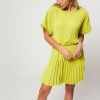 Women Samsoe Samsoe Dresses And Tunics | Annica, Woven Plisse Dress Lime Green