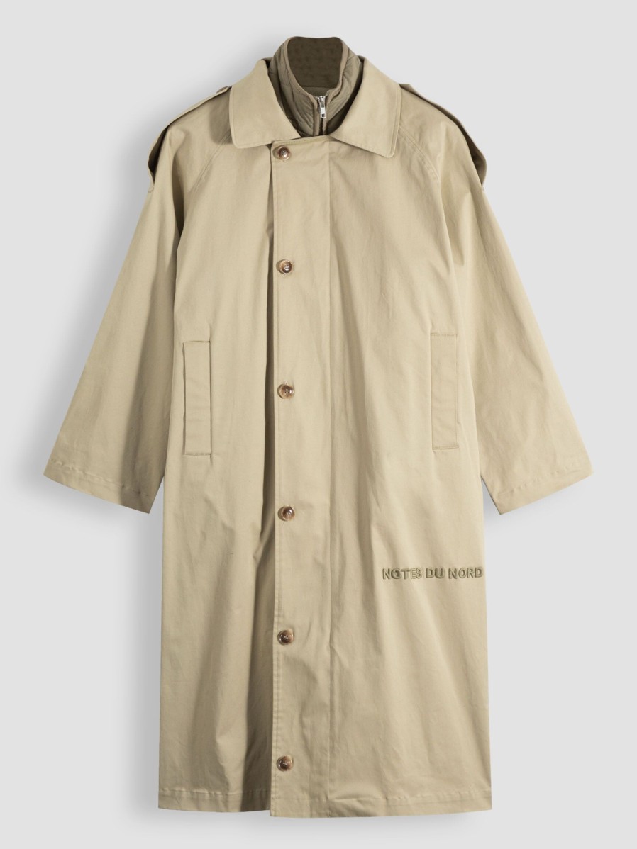 Women Notes du Nord Outerwear | Iron, Cotton Mix Coat Khaki