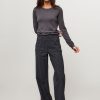 Women Studio Anneloes Pants And Jumpsuits | Marilon, Bonded Travel Jersey Wide Leg Trousers Anthracite