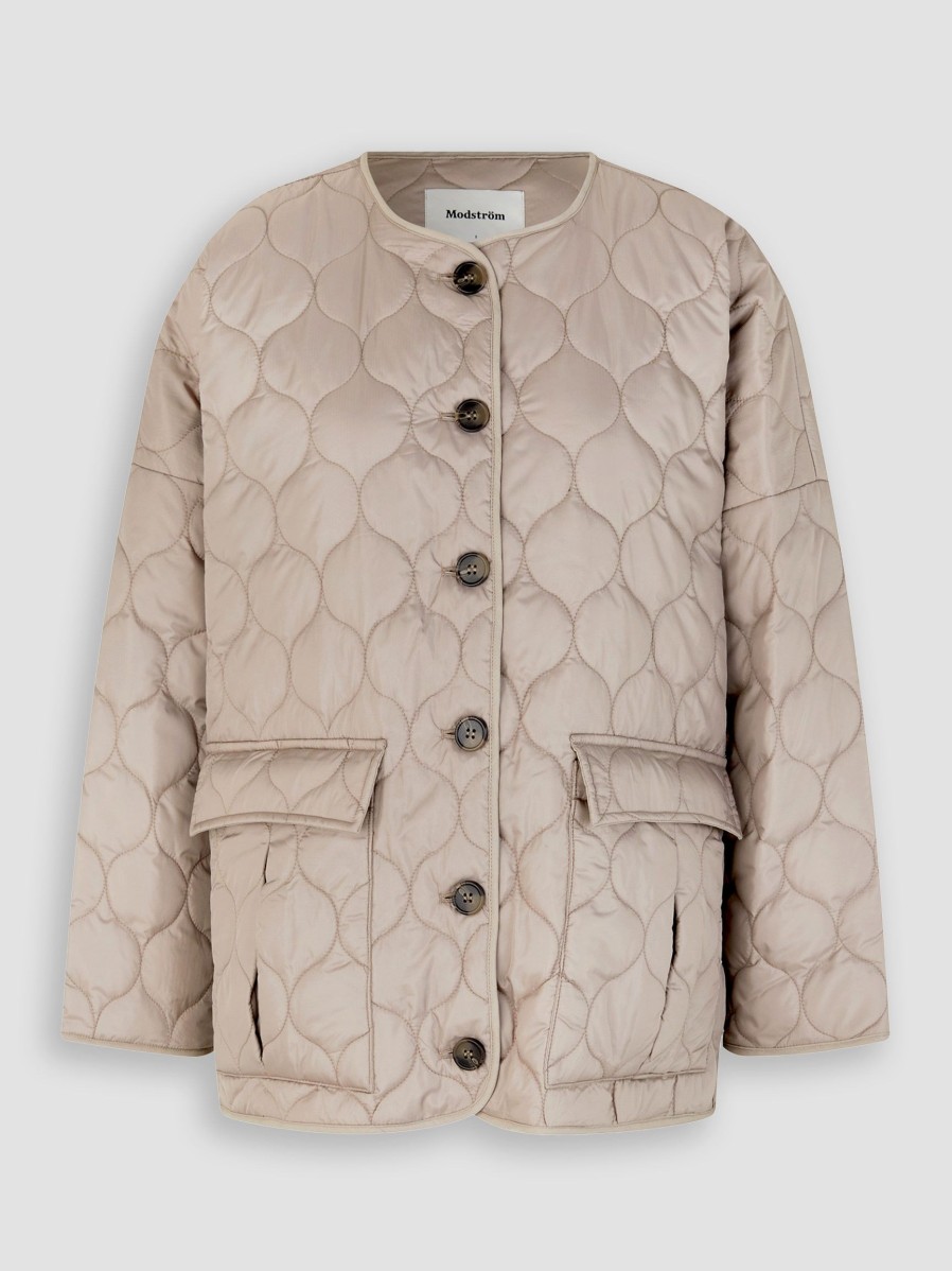 Women Modstrom Outerwear | Tinny, Padded Oversized Jacket Taupe