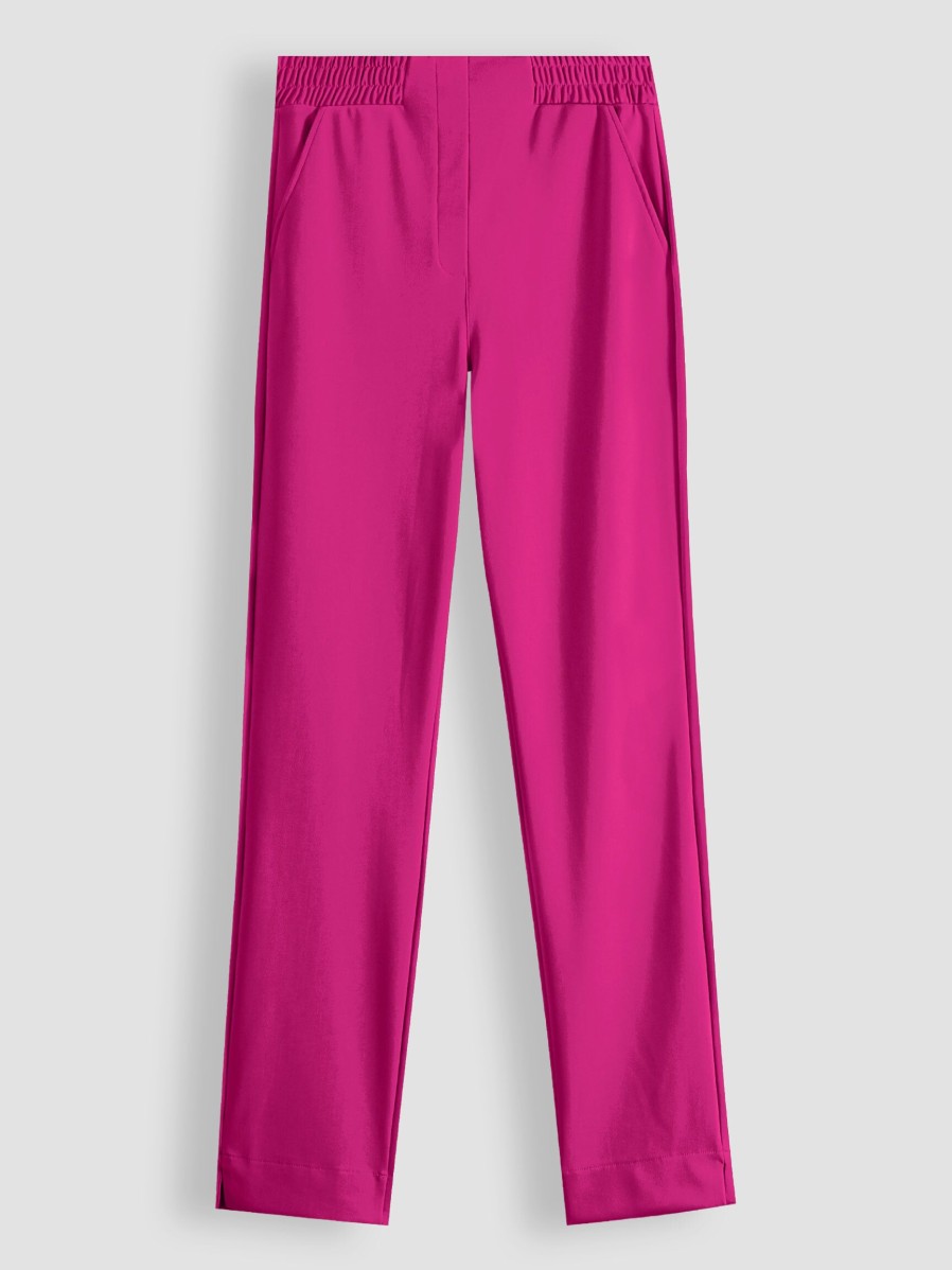 Women Studio Anneloes Pants And Jumpsuits | Dulce, Bonded Travel Jersey Trousers Bright Pink