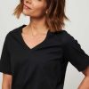 Women Drykorn Tops And Blouses | Jacina, Cotton Slub T-Shirt Black