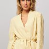 Women Humanoid Blazers And Jackets | Carla, Cotton Mix Coat Light Yellow