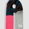 Women Mads Norgaard Scarves | Alva, Wool Mix Scarf With Pattern Petrol